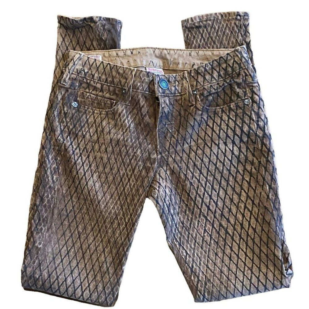 True Religion‎ Halle Skinny Jeans Waist 25 Brown Black Diamond Ankle Leg